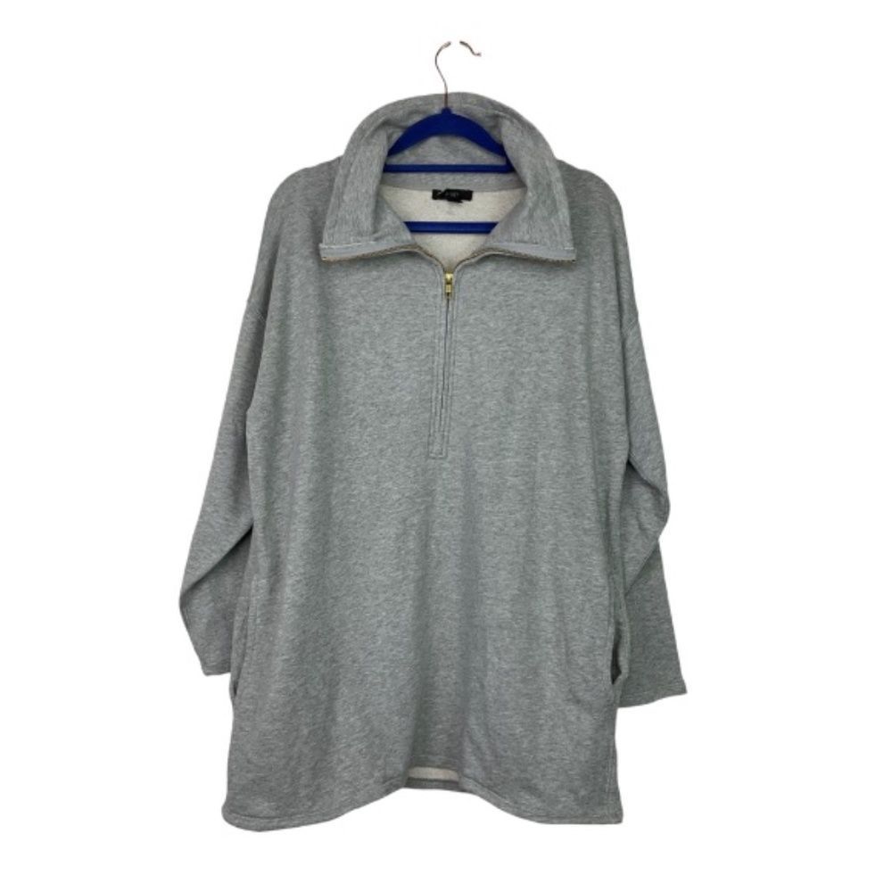 J. Crew University Terry Half-Zip Tunic NEW - Picture 4 of 12